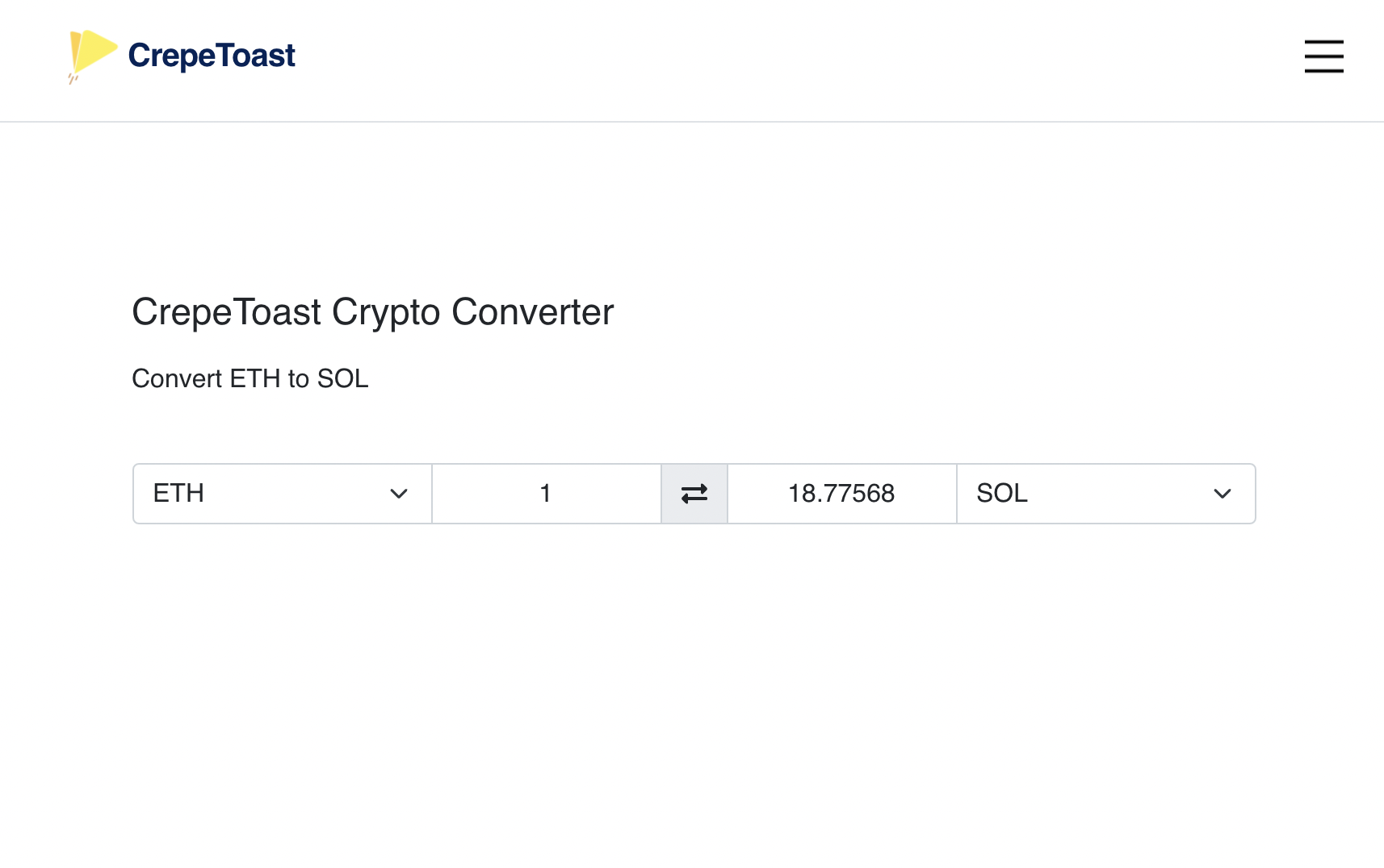 Crypto Converter - CrepeToast
